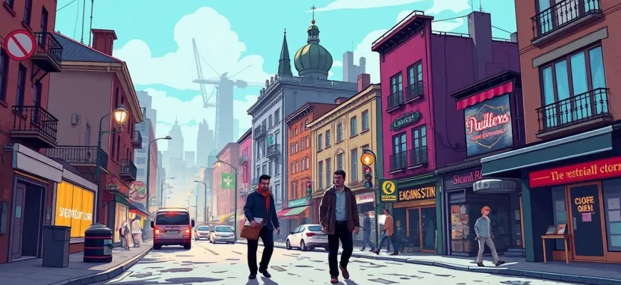 Krimi-Filme auf den Straßen der Stadt