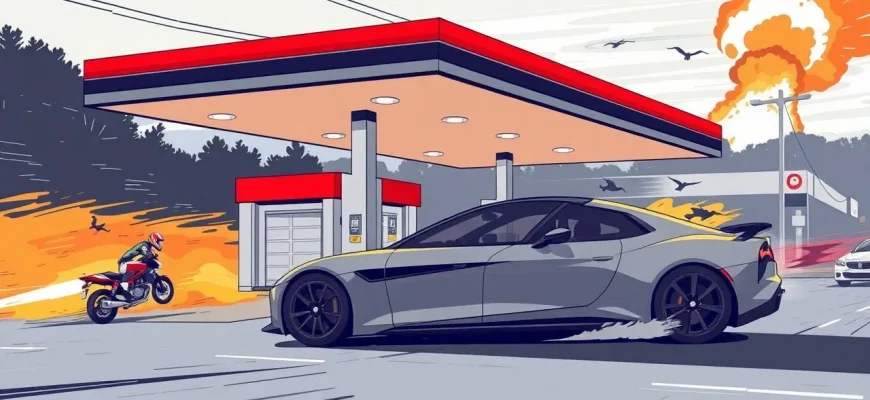 Action-Filme über Autozapfsäulen